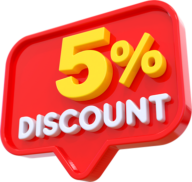 Discount 5 Percent 3D Label